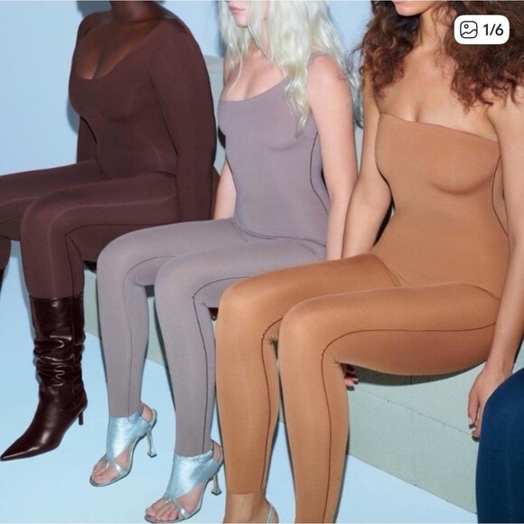 NWT SKIMS All In One Sleeveless Jumpsuit Caramel Full Body Large  (BS-BSF-0758) - Picture 2 of 9